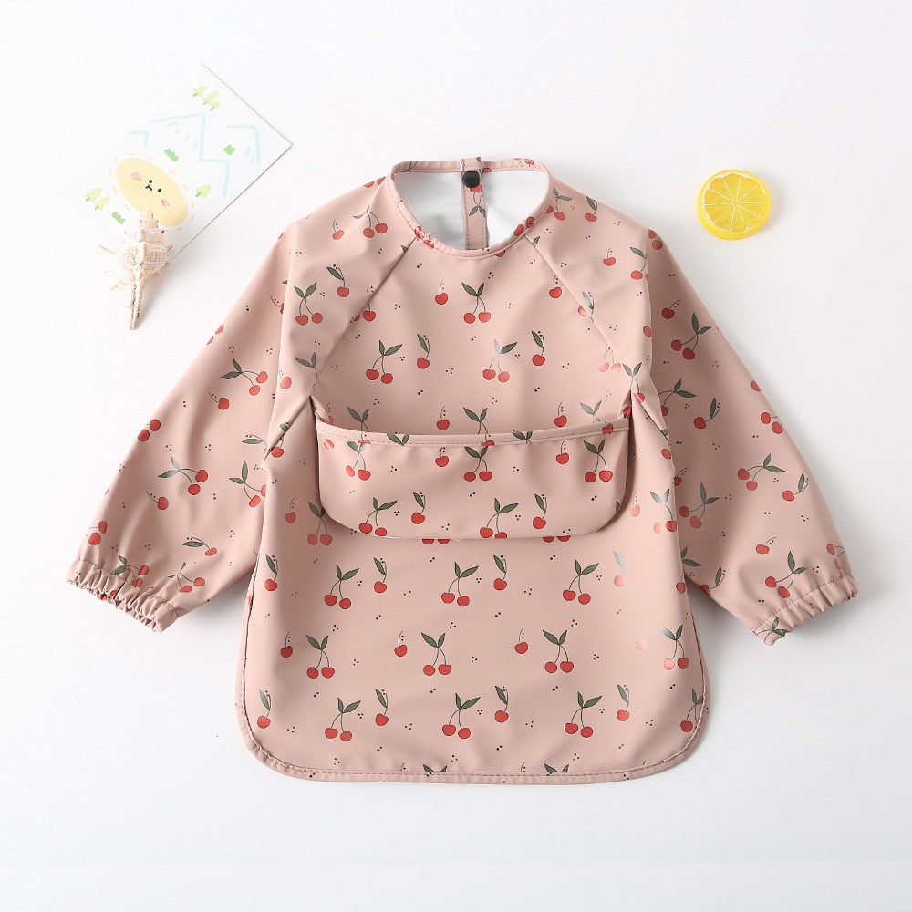 Colorful Print Bibs With Pocket