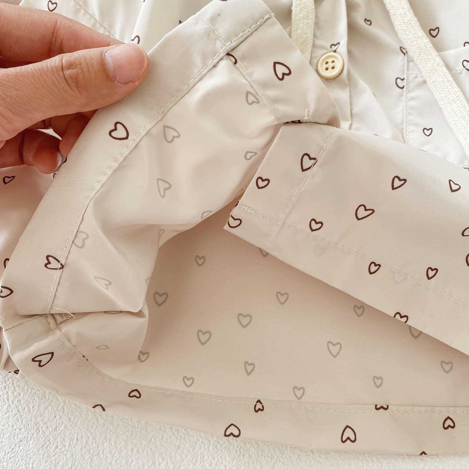 Long Sleeve Heart/Dot Print Sun Protection Jacket