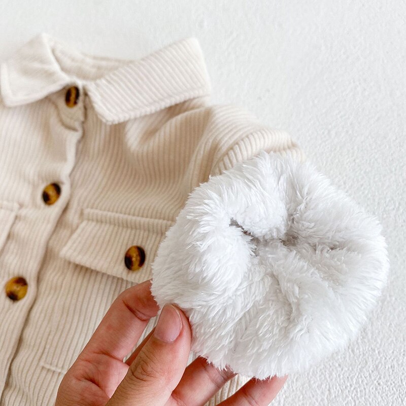 Corduroy Thick Fur Jumpsuit