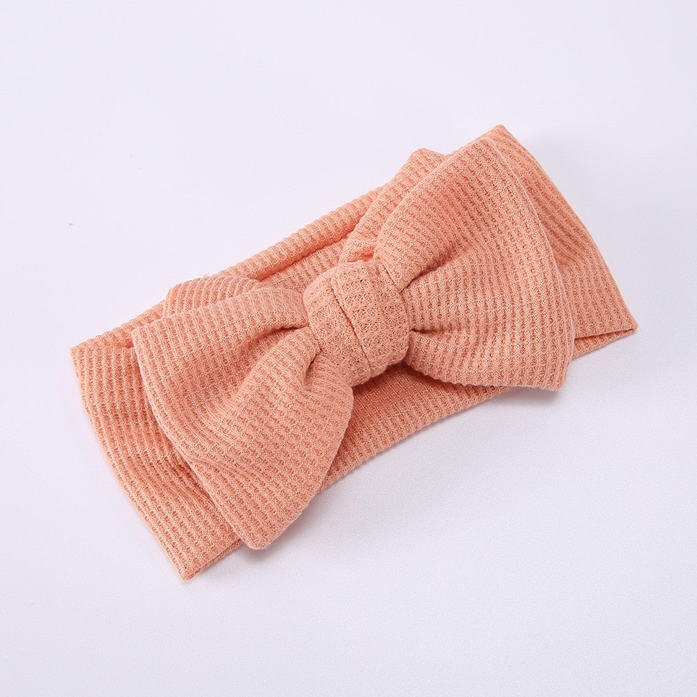 Waffle Double Layer Bow Knot Headband