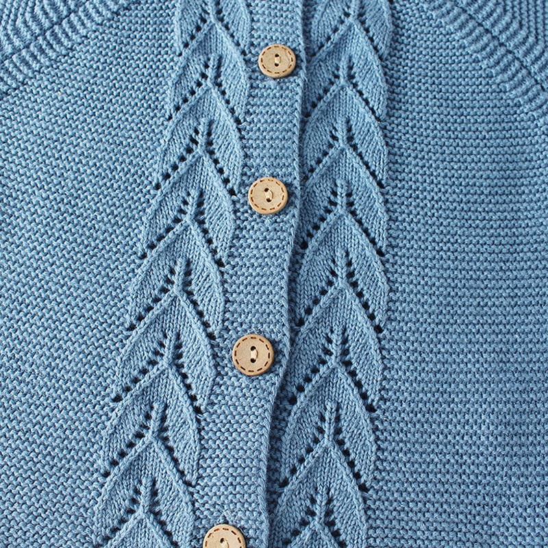 Leaf Shape Knitted Cardigan