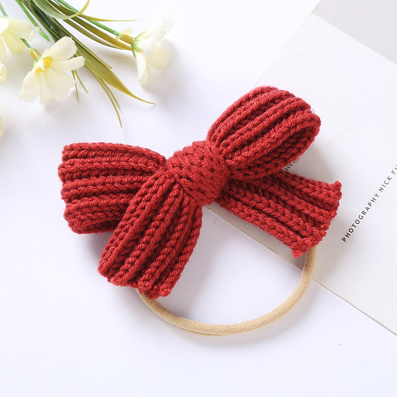 Cute Wool Bow Elastic Hairband