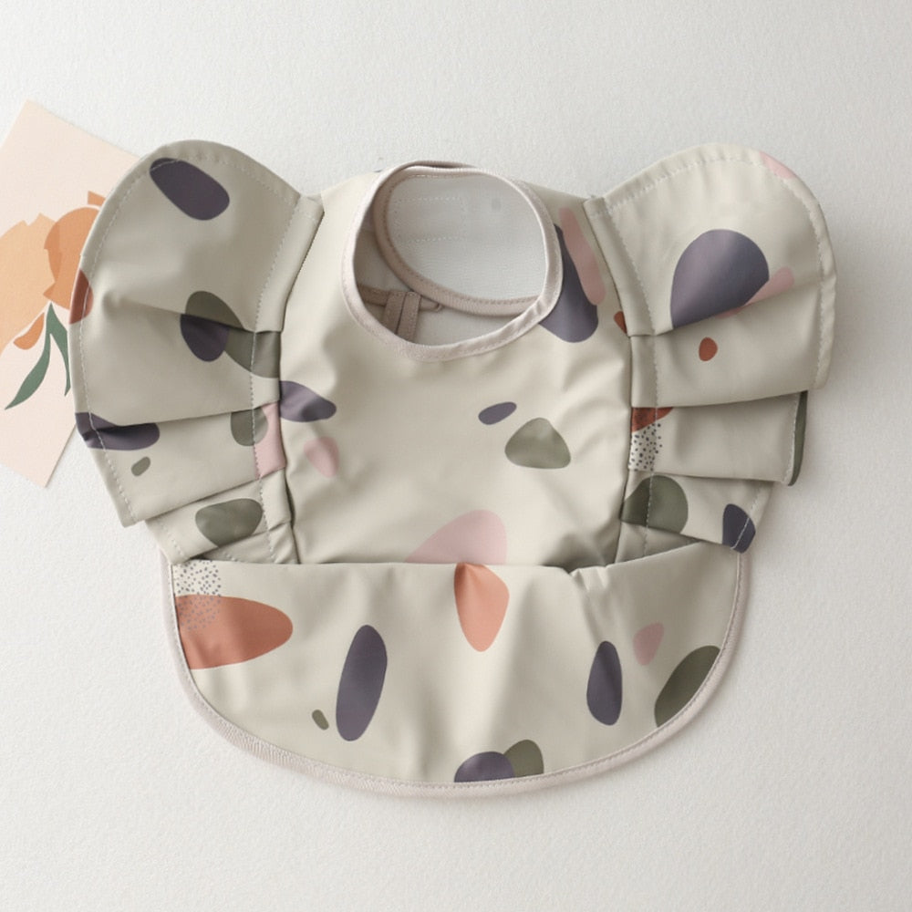 Ruffle Waterproof Cartoon Print Bibs