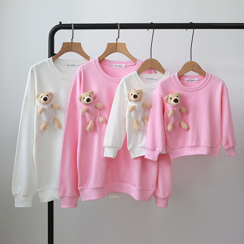 Family Matching Loose Pocket Bear Hoodies