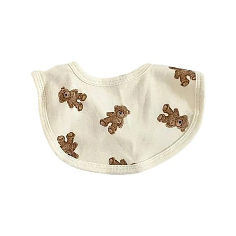 Double Layers Cotton Cartoon Printed Bibs