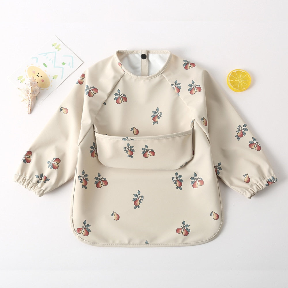 Colorful Print Bibs With Pocket