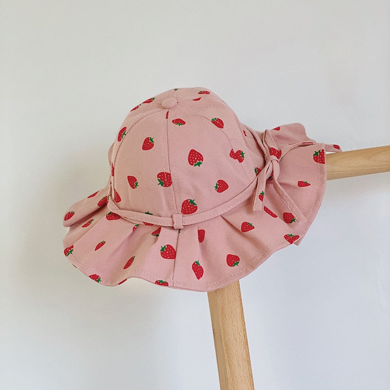 Fruits/Pattern Print Bowknot Bucket Hat