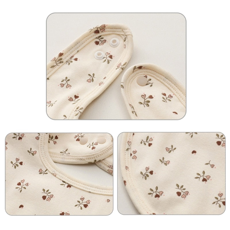 Double Layers Cotton Cartoon Printed Bibs