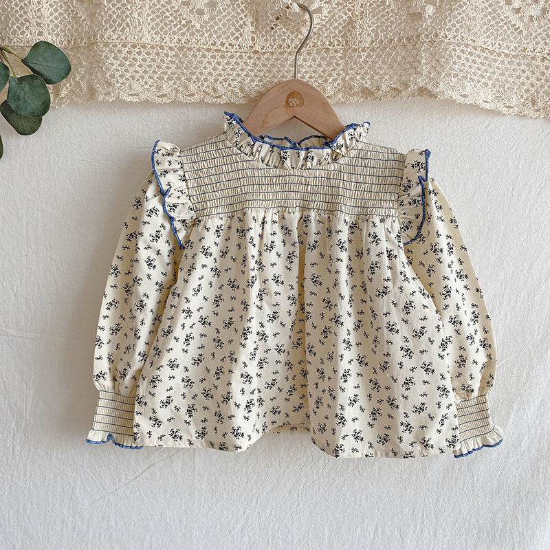 Floral Ruffled Collar Blouse