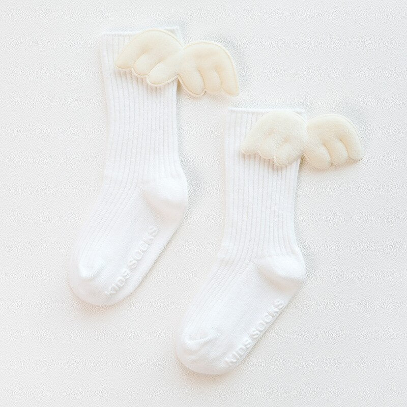 Solid Color Cute Wings Non-Slip Socks