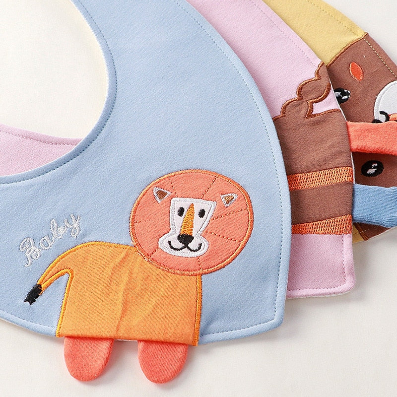 Animal Print Soft Cotton Triangle Bibs