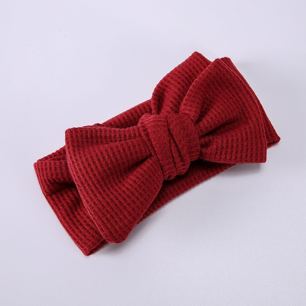 Waffle Double Layer Bow Knot Headband