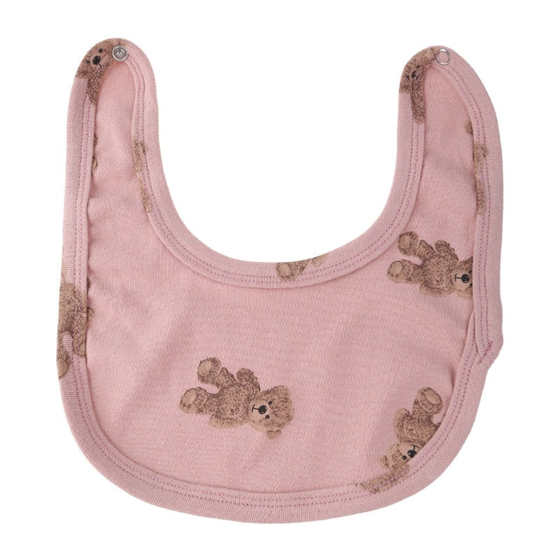 Double Layers Cotton Cartoon Printed Bibs