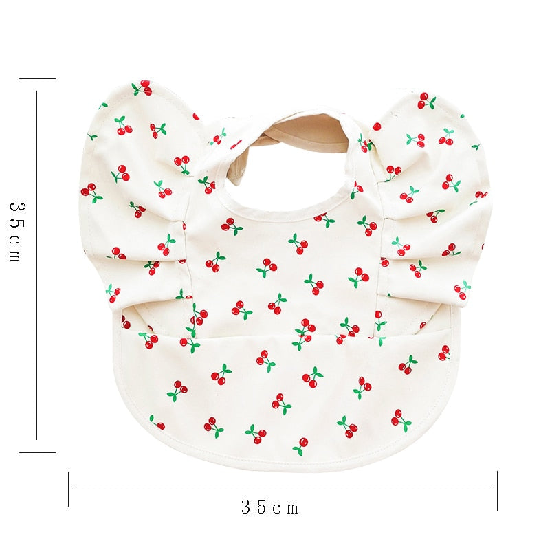 Ruffle Waterproof Cartoon Print Bibs