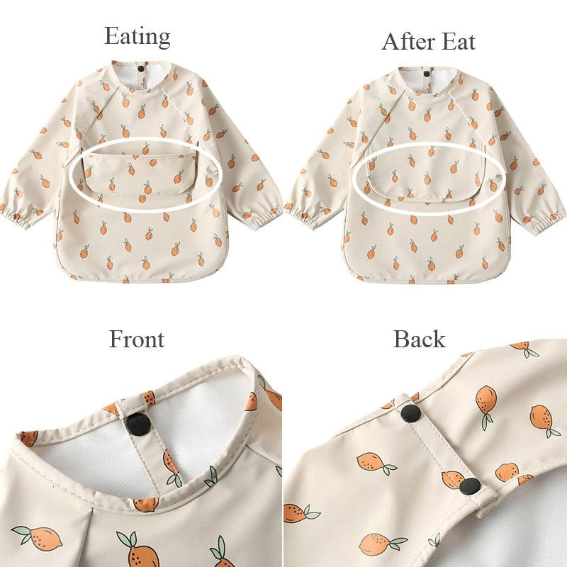 Colorful Print Bibs With Pocket