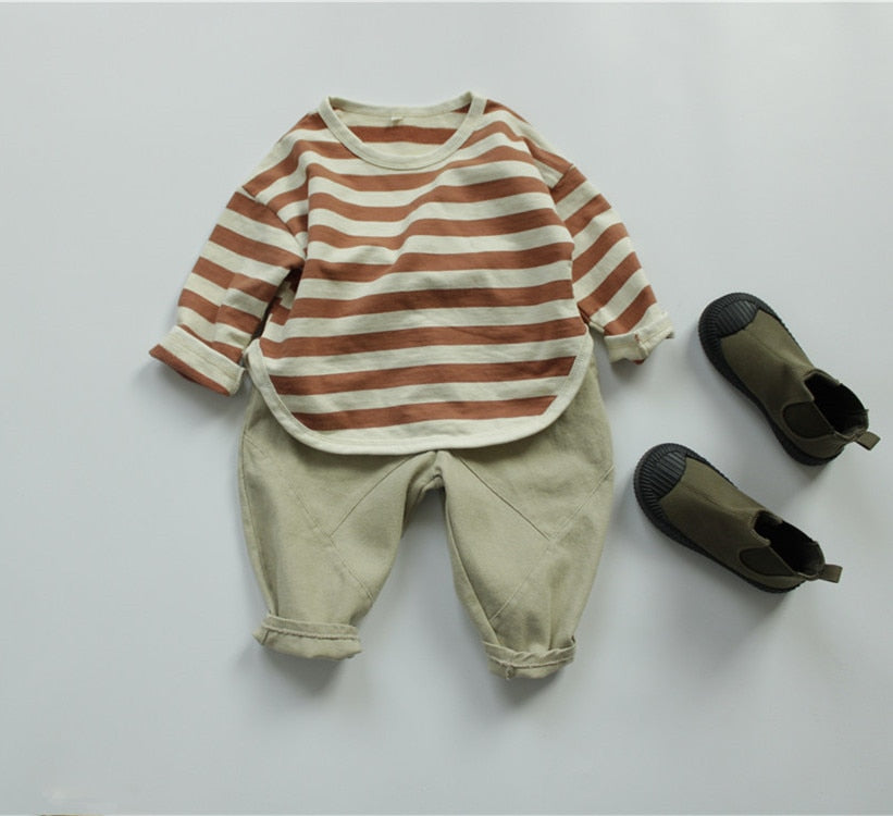 Striped Loose Long Sleeve Top