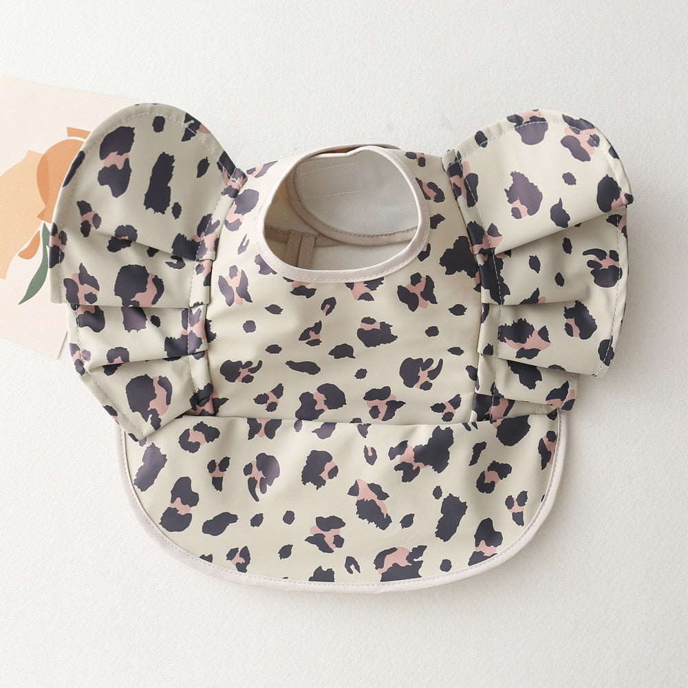 Ruffle Waterproof Cartoon Print Bibs