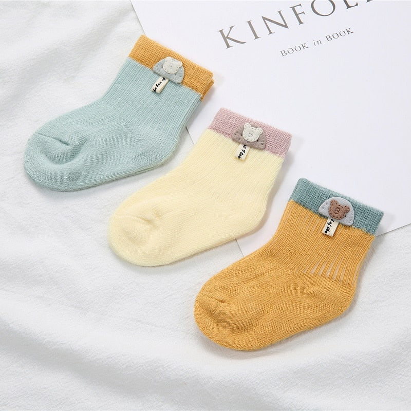 3 Pairs/Lot Cartoon Patch Socks