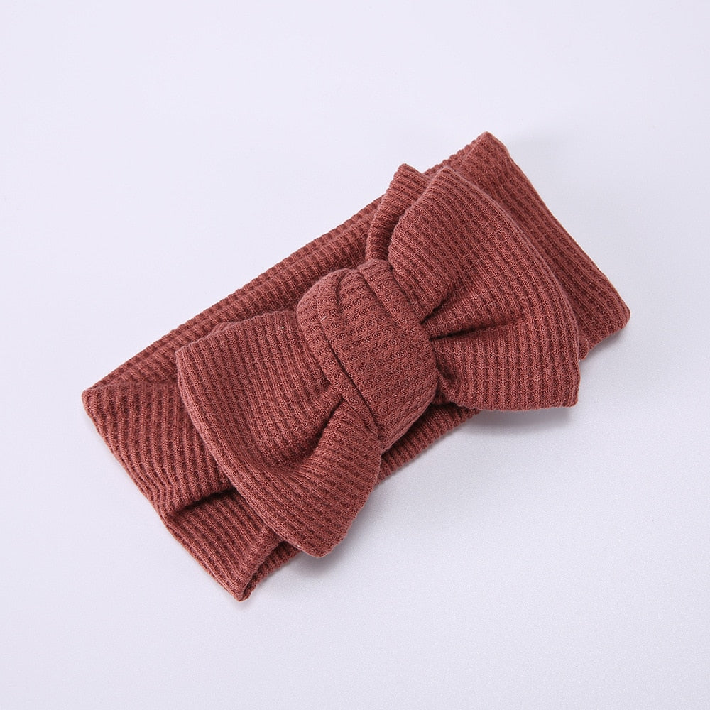 Waffle Double Layer Bow Knot Headband
