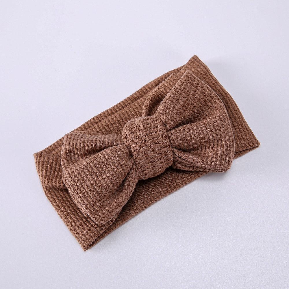 Waffle Double Layer Bow Knot Headband