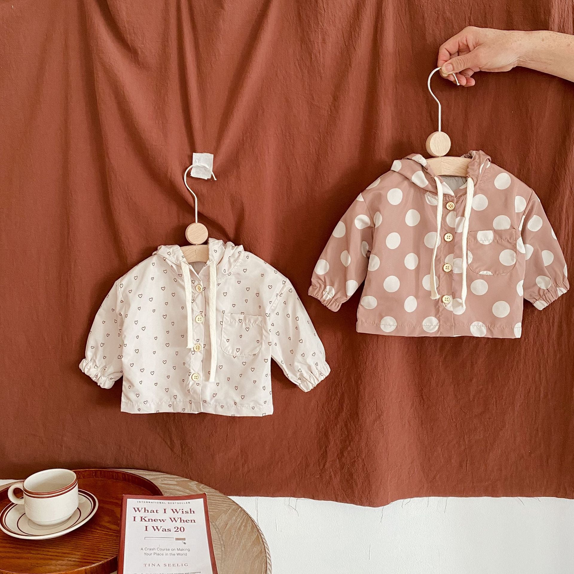 Long Sleeve Heart/Dot Print Sun Protection Jacket