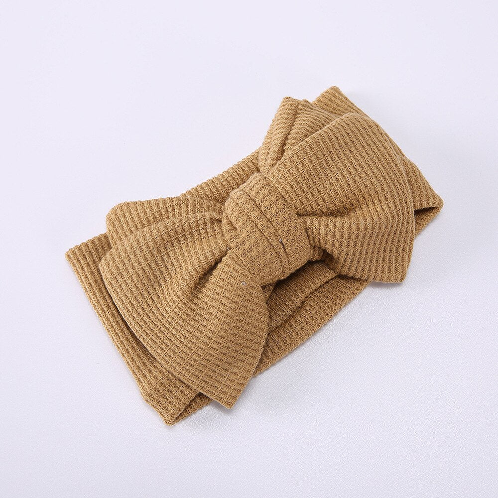 Waffle Double Layer Bow Knot Headband