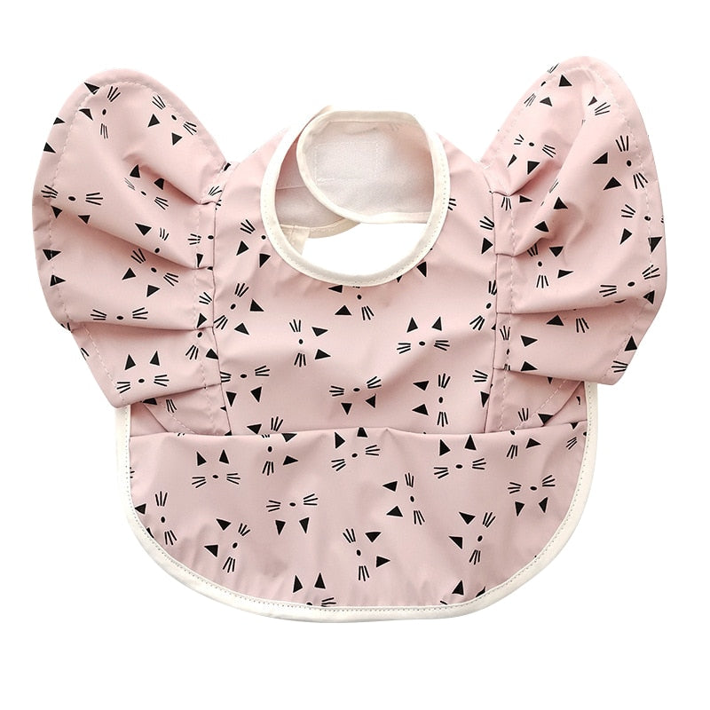Ruffle Waterproof Cartoon Print Bibs