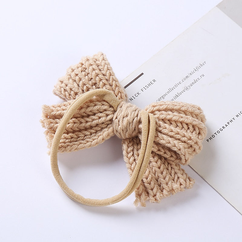 Cute Wool Bow Elastic Hairband