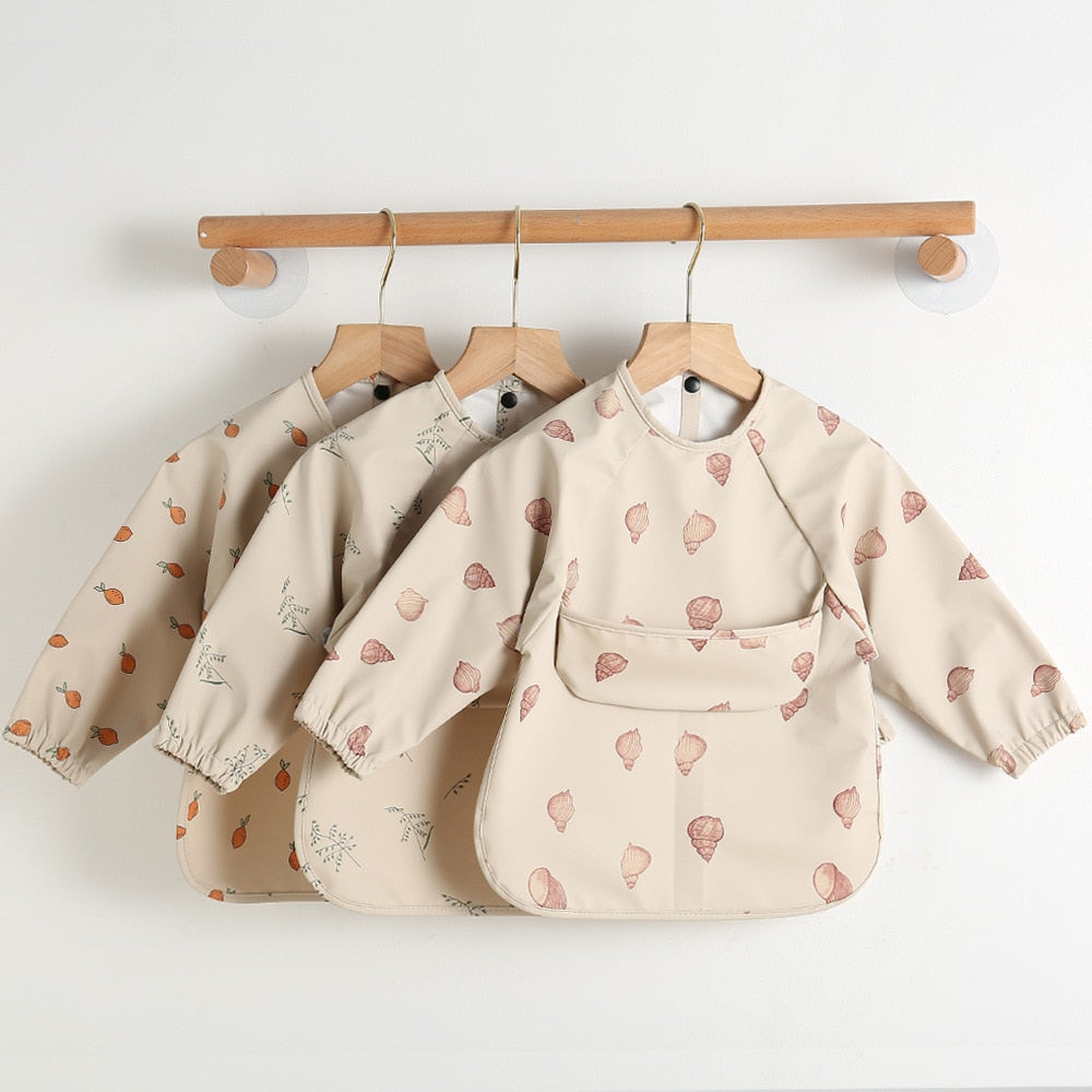 Colorful Print Bibs With Pocket