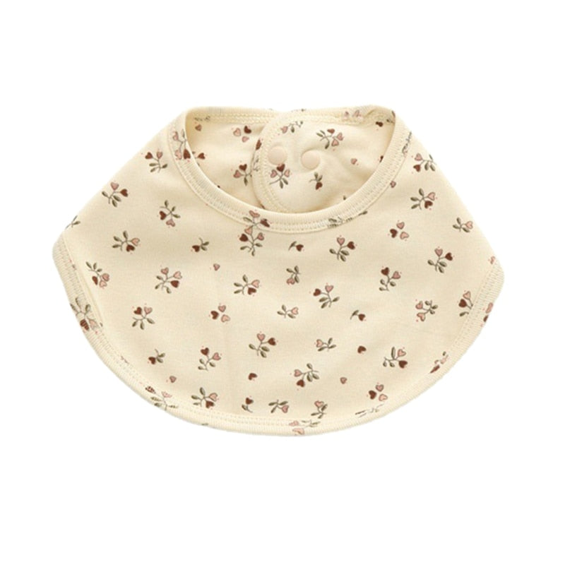 Double Layers Cotton Cartoon Printed Bibs