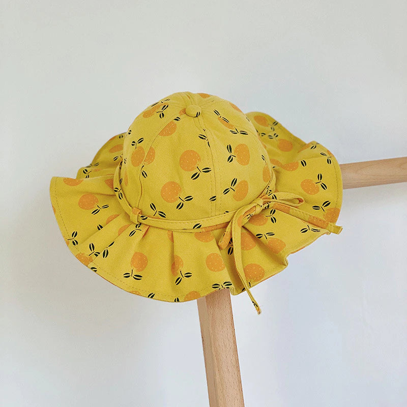 Fruits/Pattern Print Bowknot Bucket Hat