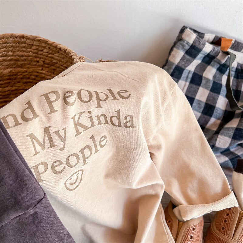Kind People Are My Kinda People Print Loose Pullover