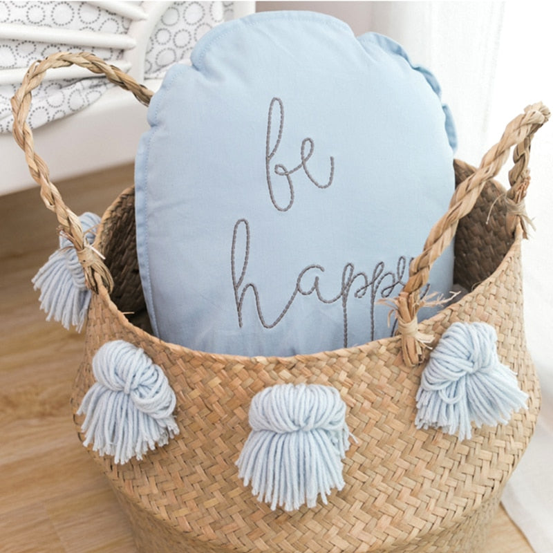 Be Happy Hanging Cotton Balloon Pillow