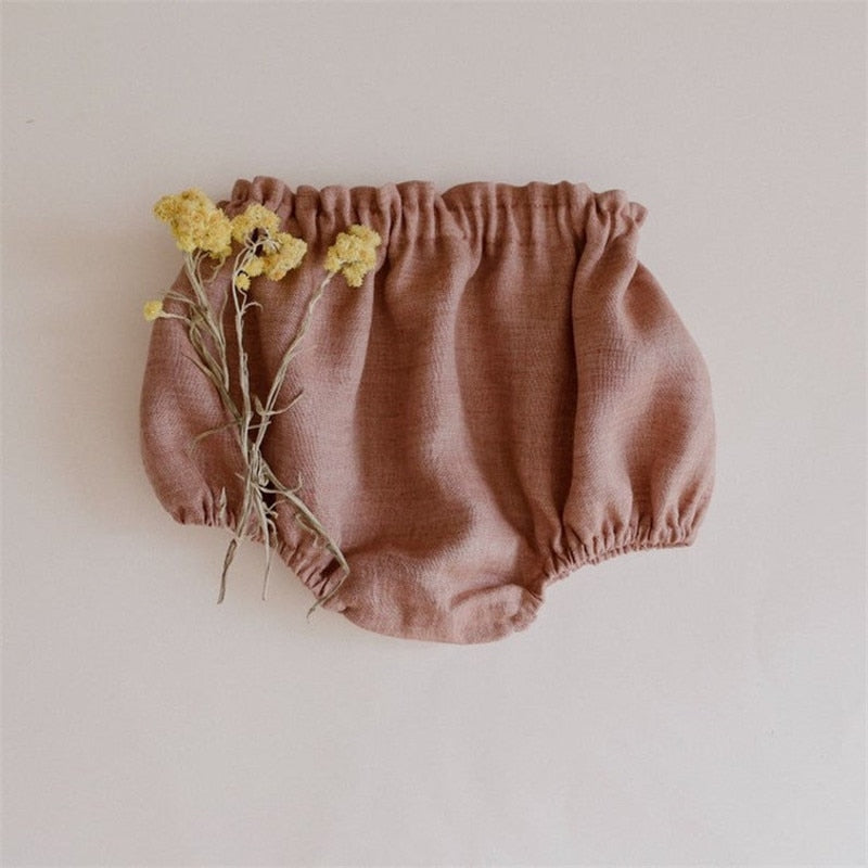 Vintage Linen Blouse & Shorts