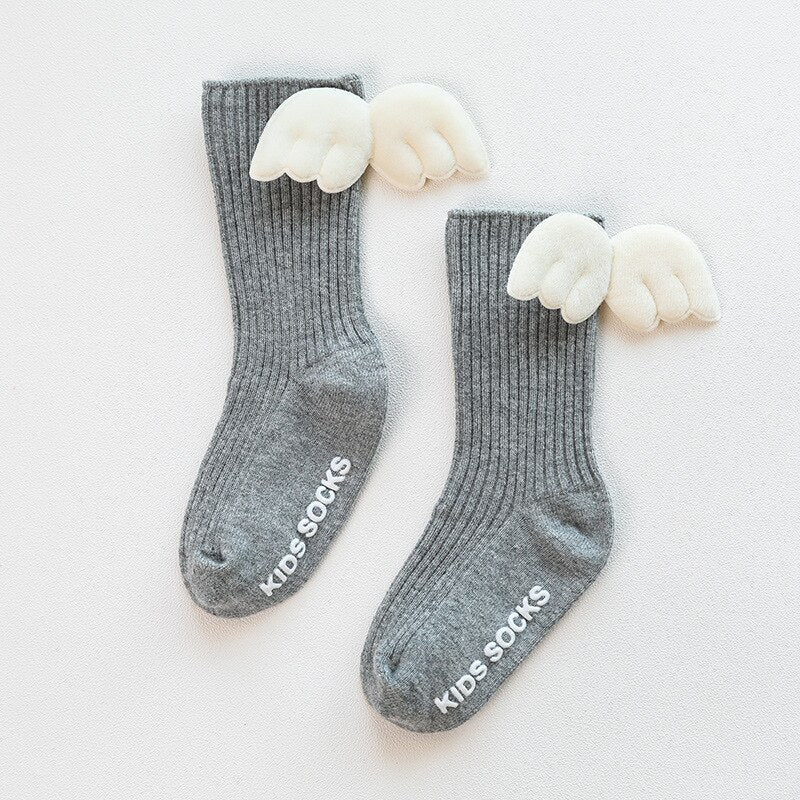 Solid Color Cute Wings Non-Slip Socks