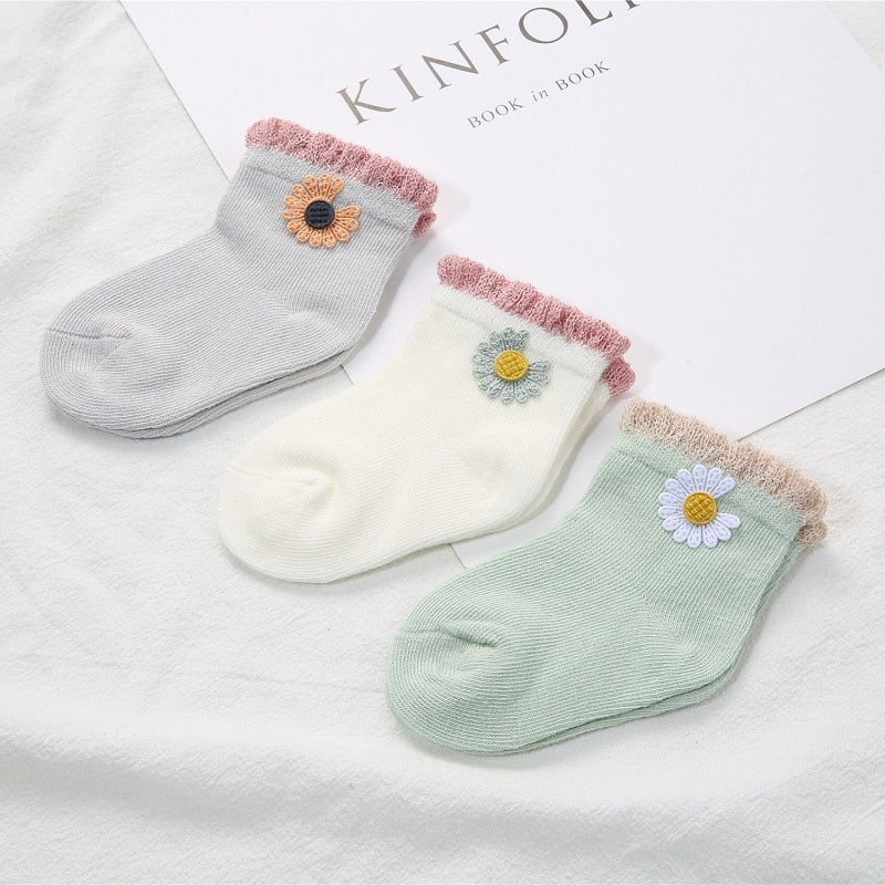 3 Pairs/Lot Cartoon Patch Socks