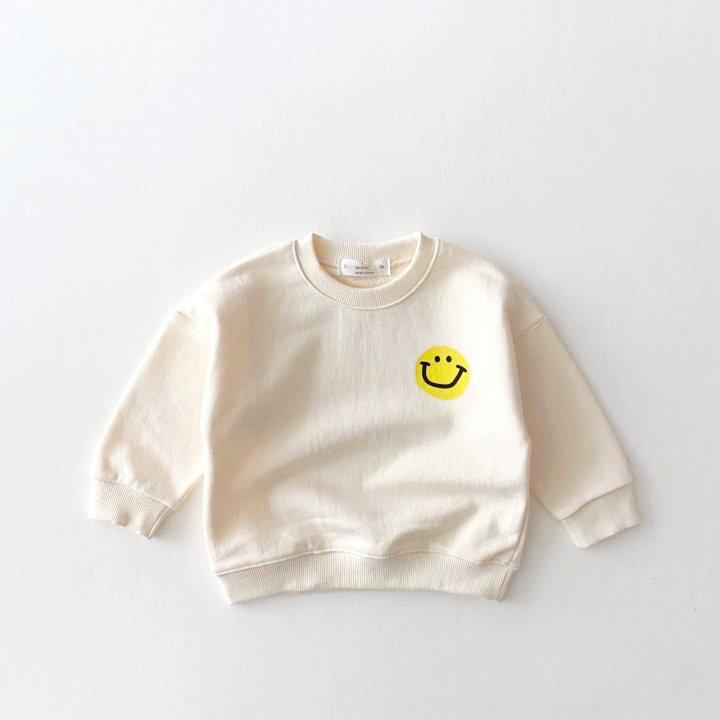 ADORE YOU Beige/Striped Smile Sweatshirt