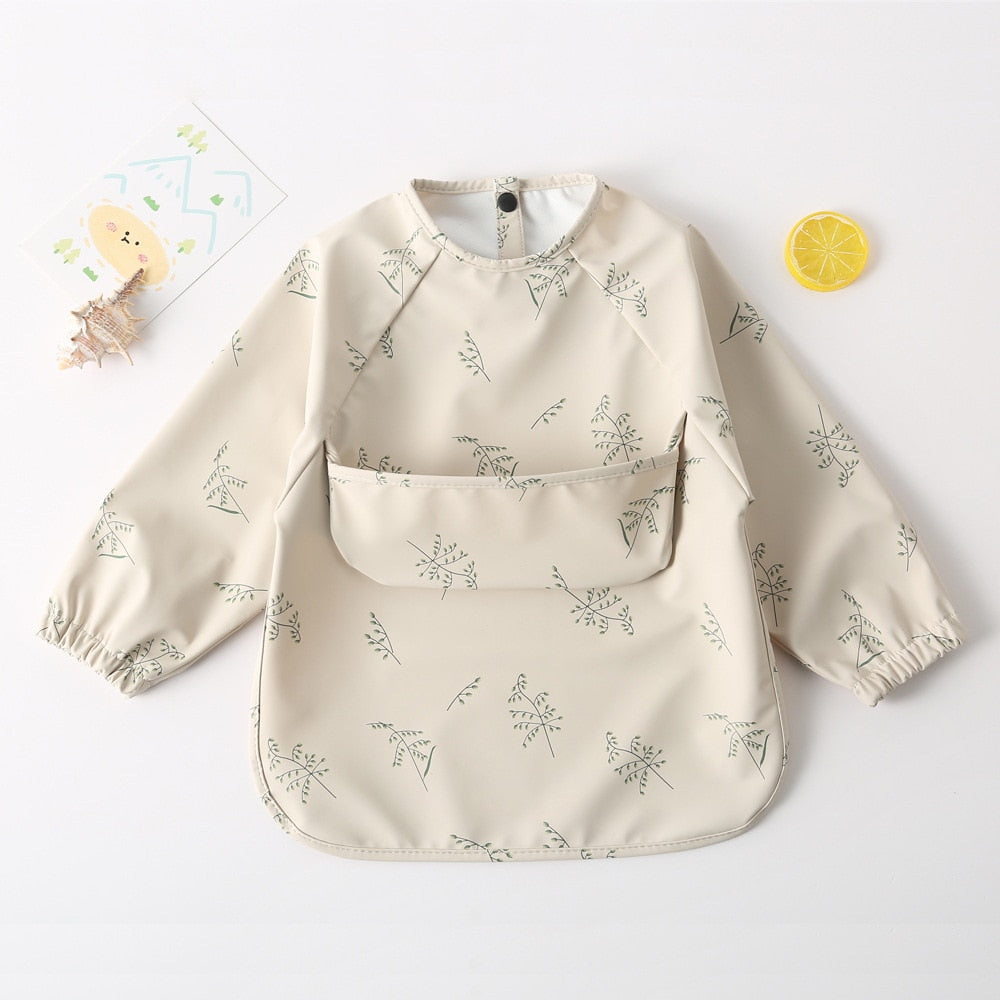 Colorful Print Bibs With Pocket