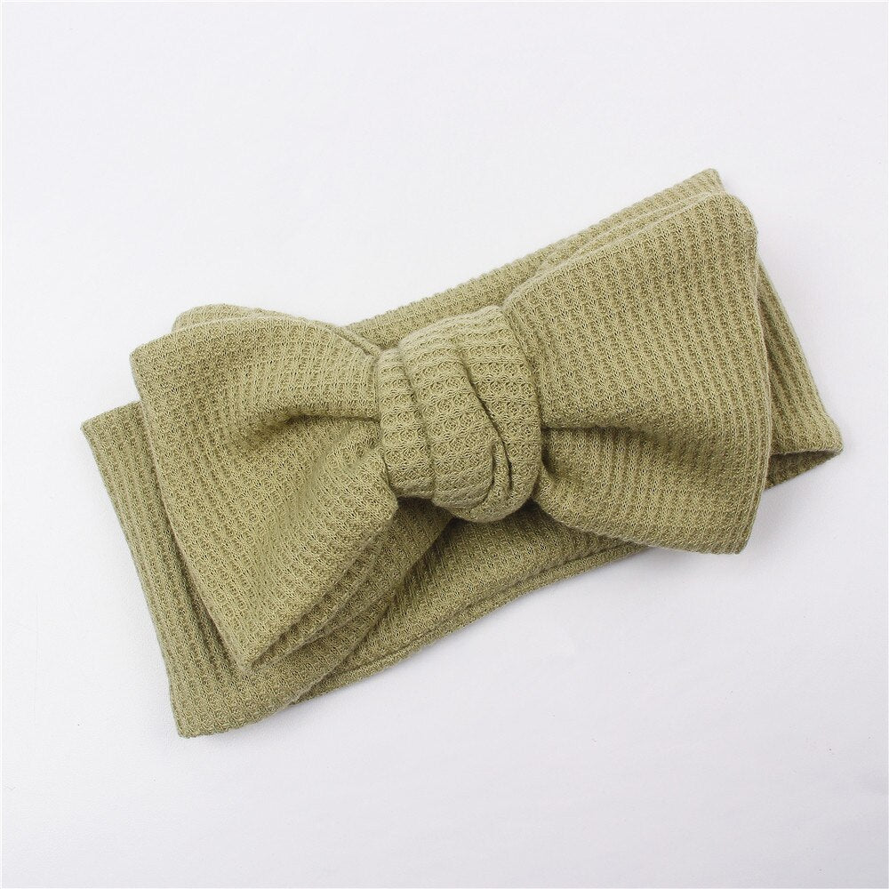 Waffle Double Layer Bow Knot Headband