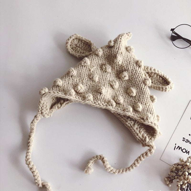Winter Pom Knitted Hat With Ears
