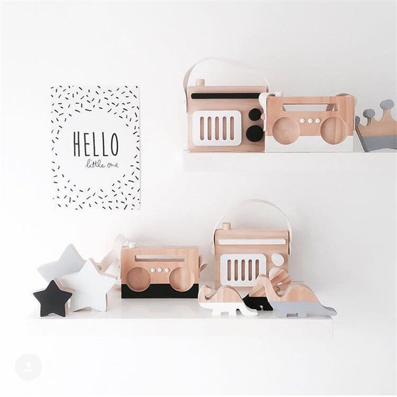 Hanging Wood Radio/Tape Recorder