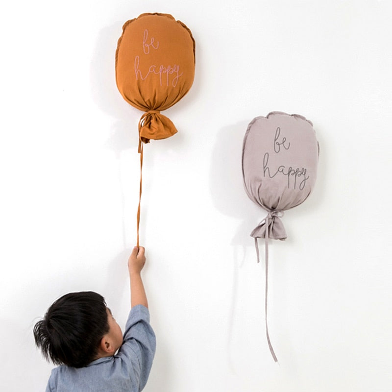 Be Happy Hanging Cotton Balloon Pillow