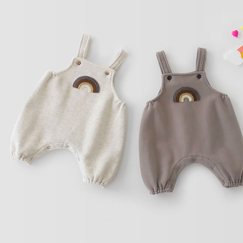 Embroidered Rainbow Overalls