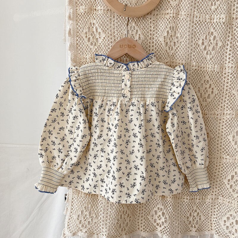 Floral Ruffled Collar Blouse