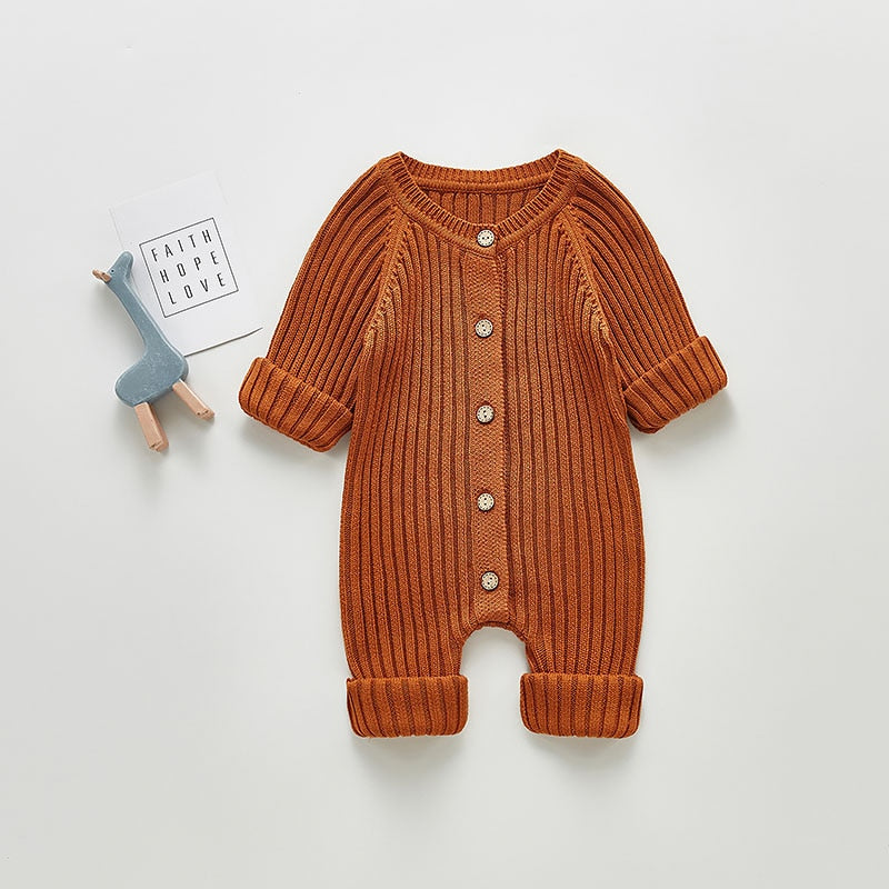 Ribbed Pattern Button Up Romper