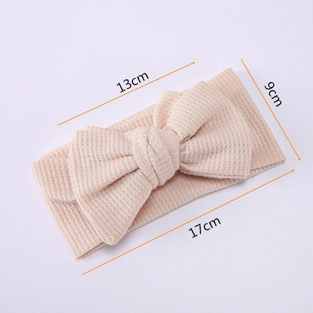 Waffle Double Layer Bow Knot Headband