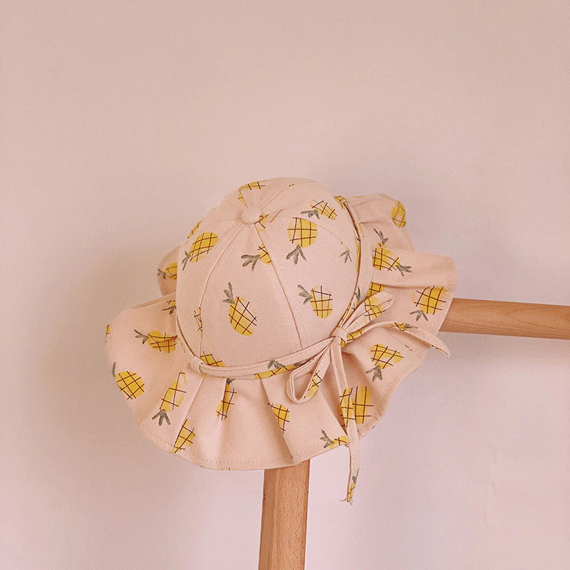 Fruits/Pattern Print Bowknot Bucket Hat