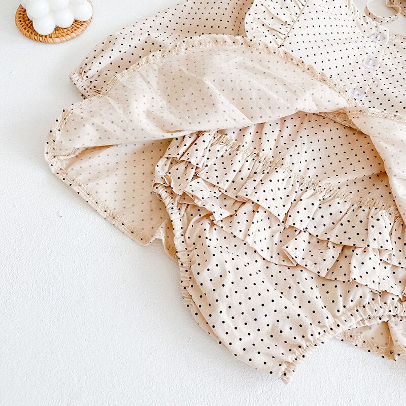 Heart Print Long Sleeve romper & Hat