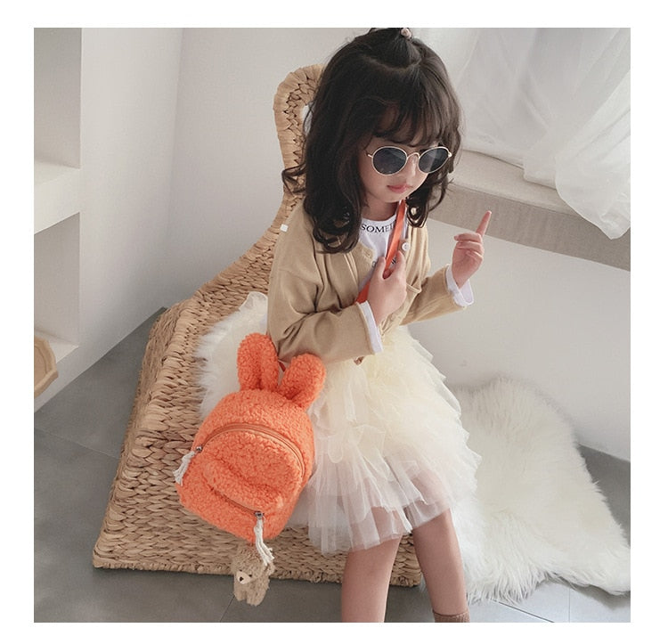 Fleece Bear/Rabbit Backpack With Bear Doll