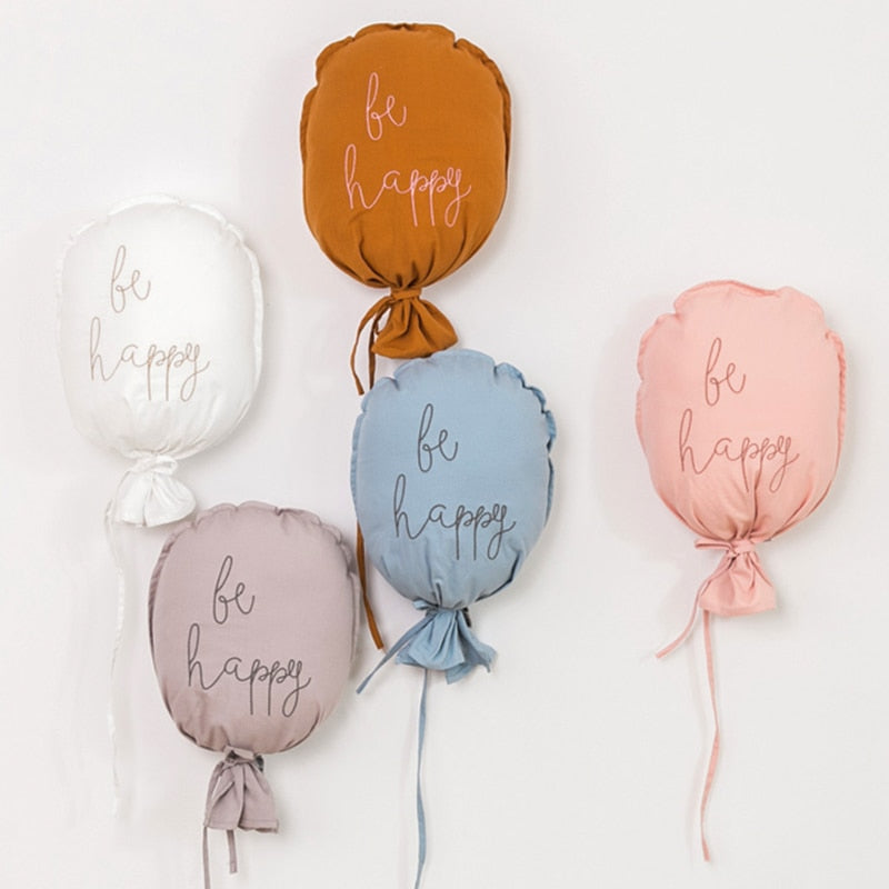 Be Happy Hanging Cotton Balloon Pillow